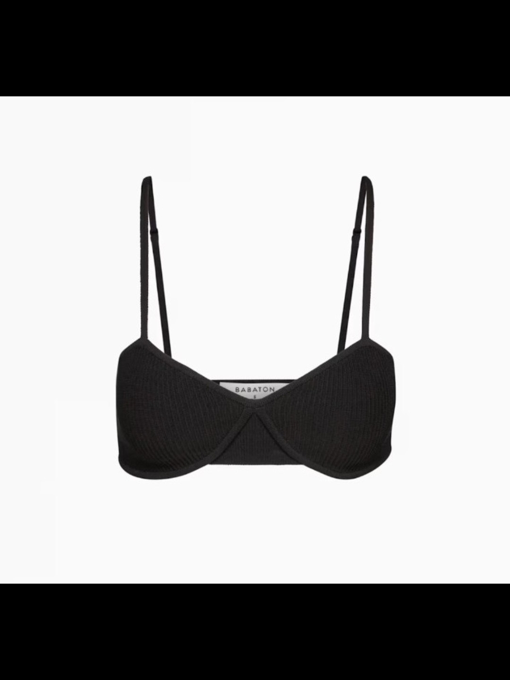Aritzia Babaton Sculpt Knit Bra Top Black Sz Small